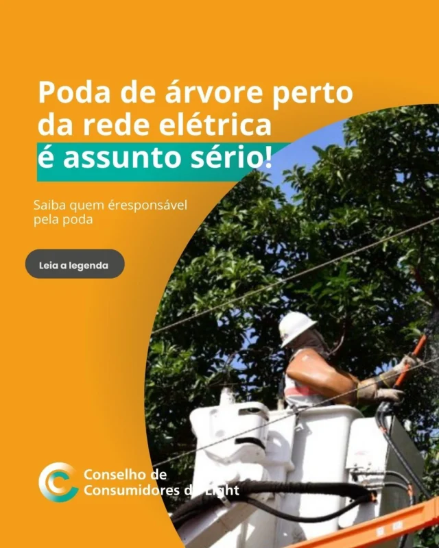 🌳⚡ Poda de Árvores Próximas à Rede Elétrica: Entenda as Responsabilidades
Você sabia que a poda de árvores próximas à rede elétrica envolve responsabilidades específicas?🔌 Em áreas públicas, como ruas e praças, a responsabilidade pela poda é da prefeitura municipal. As distribuidoras de energia, como a Light, só podem realizar a poda nesses locais se houver solicitação e autorização do poder público municipal.🏡 Em propriedades particulares, a responsabilidade é do proprietário do imóvel. No entanto, é fundamental que qualquer poda próxima à rede elétrica seja realizada com segurança. Caso os galhos estejam muito próximos ou em contato com os fios, é necessário entrar em contato com a distribuidora de energia para que seja avaliada a necessidade de desligamento da rede durante o serviço.❗ Importante: Nunca tente podar árvores próximas à rede elétrica por conta própria. O risco de acidentes graves é alto. Sempre procure os canais oficiais da prefeitura ou da distribuidora de energia para orientação.Para mais informações e solicitações, acesse:Prefeitura do Rio de Janeiro: www.rio.rj.gov.brLight: www.light.com.brConselho de Consumidores da Light – Juntos pela segurança e bem-estar da nossa comunidade.#cconsumidoreslight #conselhodeconsumidores #lightcomvocê #direitosdoconsumidor #energiaeletrica